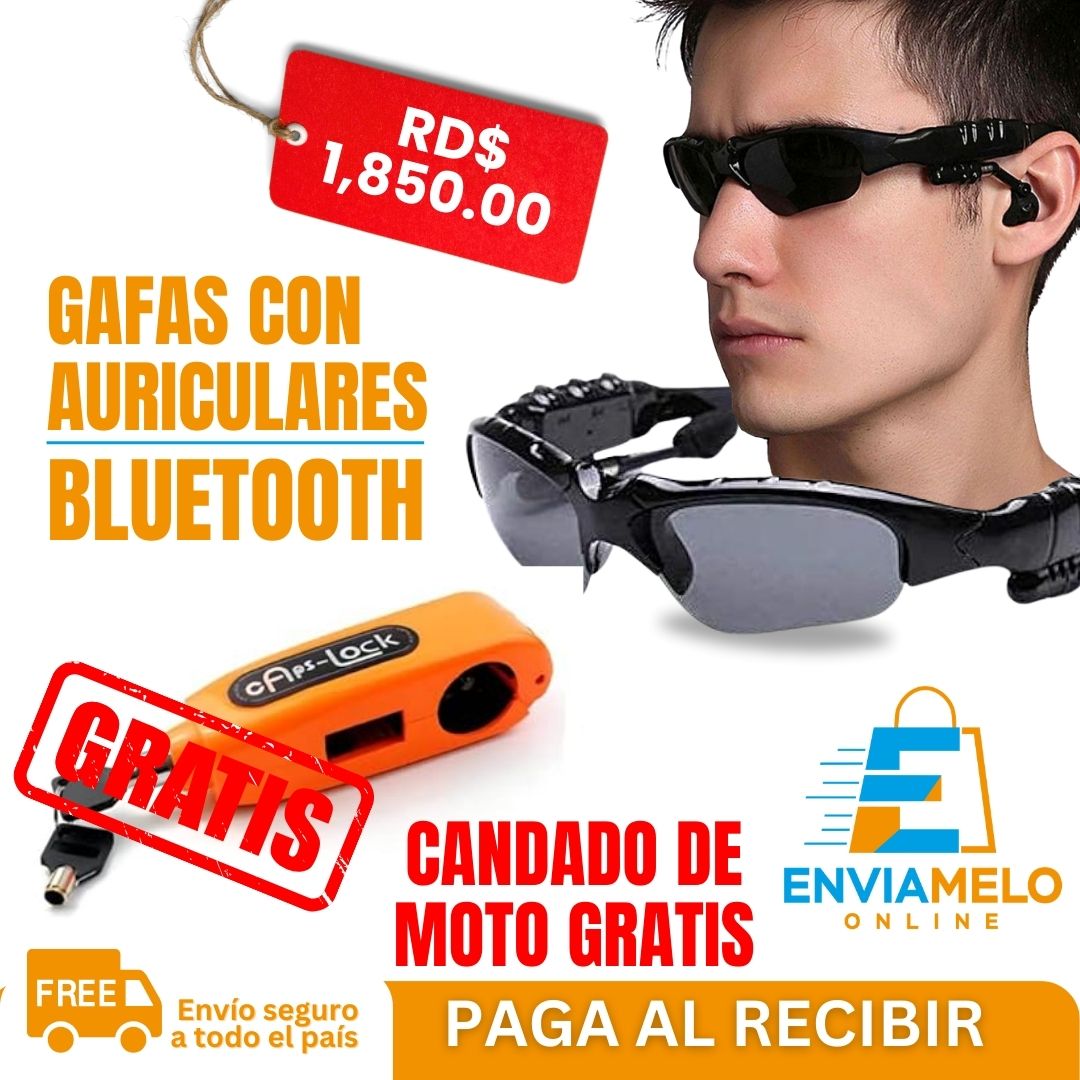 Gafas con Auriculares Bluetooth + CANDADO DE MOTO GRATIS
