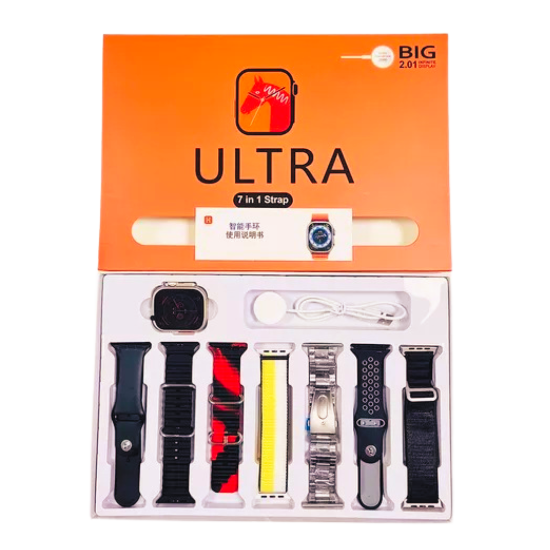 RELOJ ULTRA 7 EN 1: Smartwatch Ultra+7 Correas+🎁GRATIS Caja de Lujo