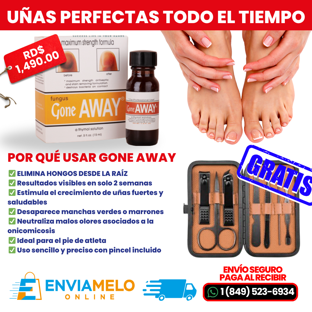 GONE AWAY + KIT DE MANICURA Y PEDICURA GRATIS
