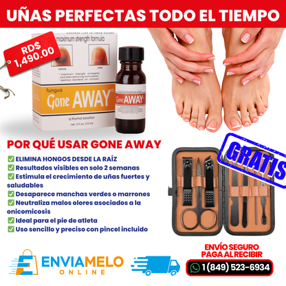 GONE AWAY + KIT DE MANICURA Y PEDICURA GRATIS