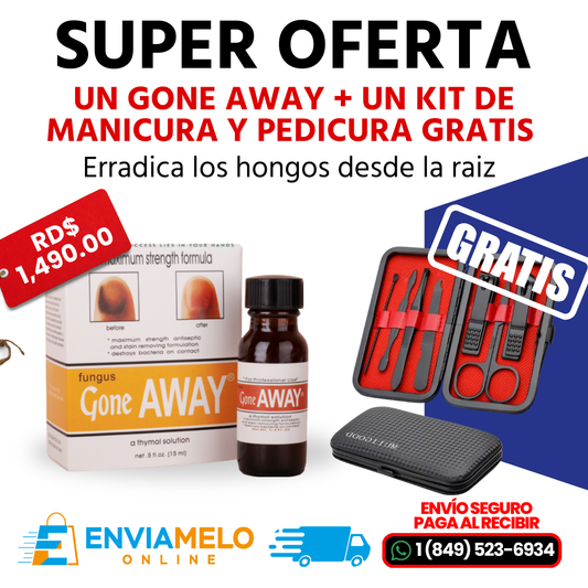 GONE AWAY + KIT DE MANICURA Y PEDICURA GRATIS