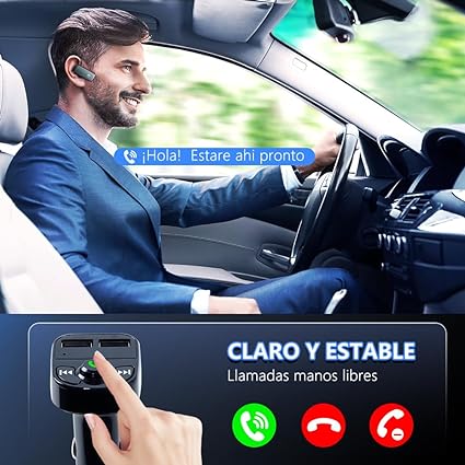 TRANSMISOR BLUETOOTH CON CARGA RÁPIDA PARA CARRO