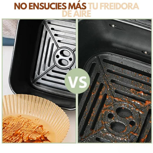 MOLDES EN PAPEL PERGAMINO PARA AIR FRYER X100 UNIDADES