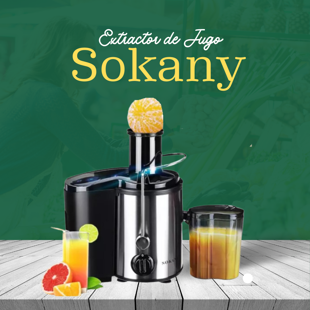 Extractor de Jugos Automático de Frutas y Verduras Sokany