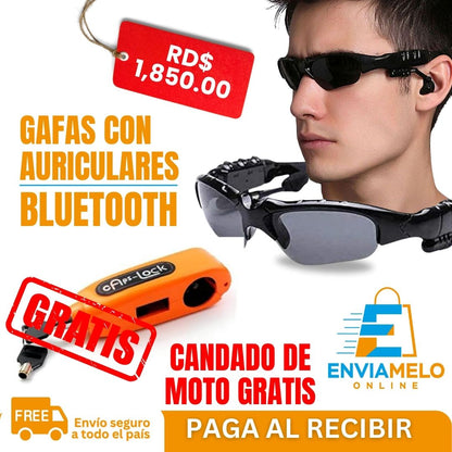 Gafas con Auriculares Bluetooth + CANDADO DE MOTO GRATIS