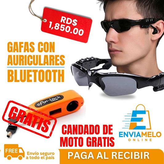 Gafas con Auriculares Bluetooth + CANDADO DE MOTO GRATIS