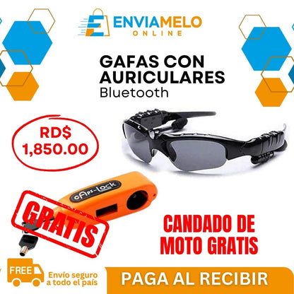 Gafas con Auriculares Bluetooth + CANDADO DE MOTO GRATIS
